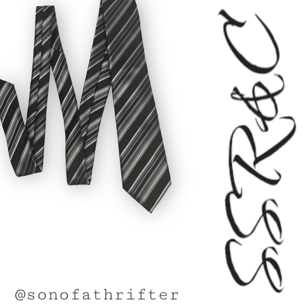 EUC Men’s Alfani Necktie- Black, white, gray and silver